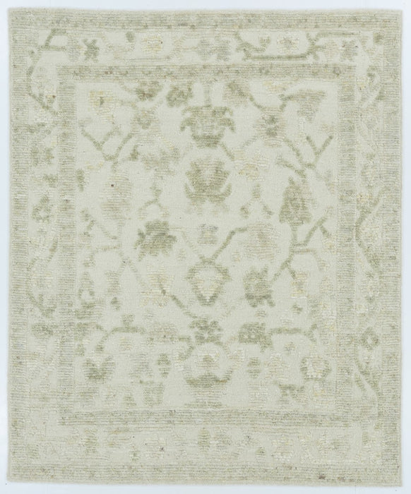 Aras Hand-Knotted Textured Wool Rug - Ivory/Celadon - 244cm x 305cm