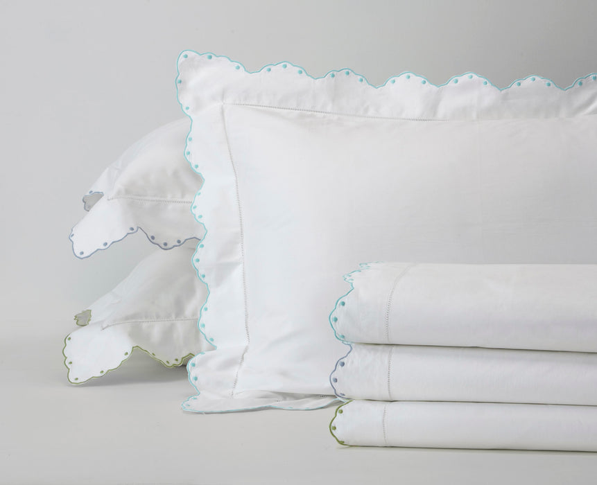 Aquamarine Scallop King Sheet Set