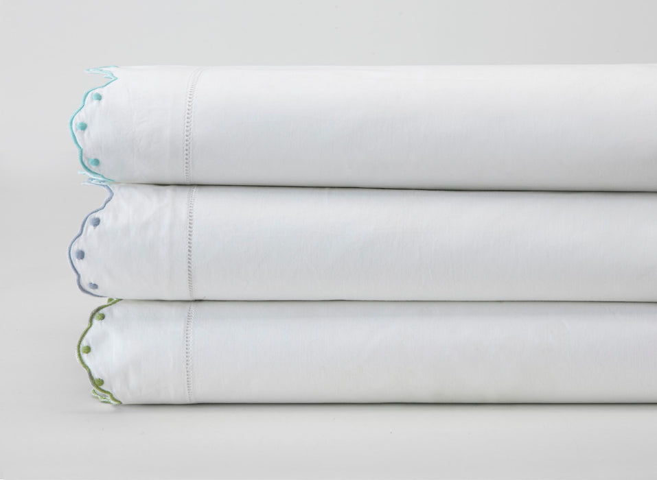 Aquamarine Scallop King Sheet Set