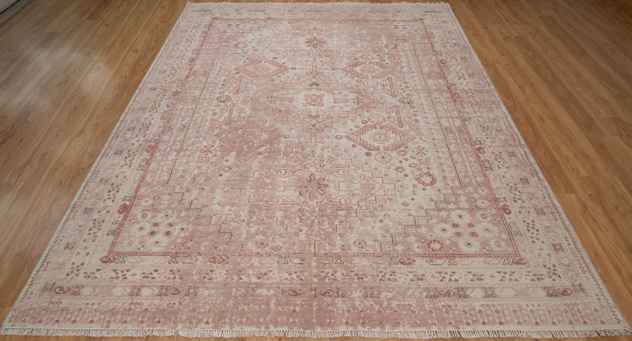 Aruna Vintage Inspired Super-Fine Indian Wool Rug - Blossom, Dusk, Ivory and Nutmeg