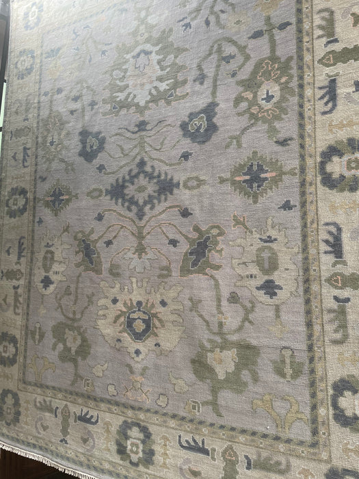Alara Hand-Knotted Indian Oushak Wool Rug - Dove, Blossom, Celadon and Basil
