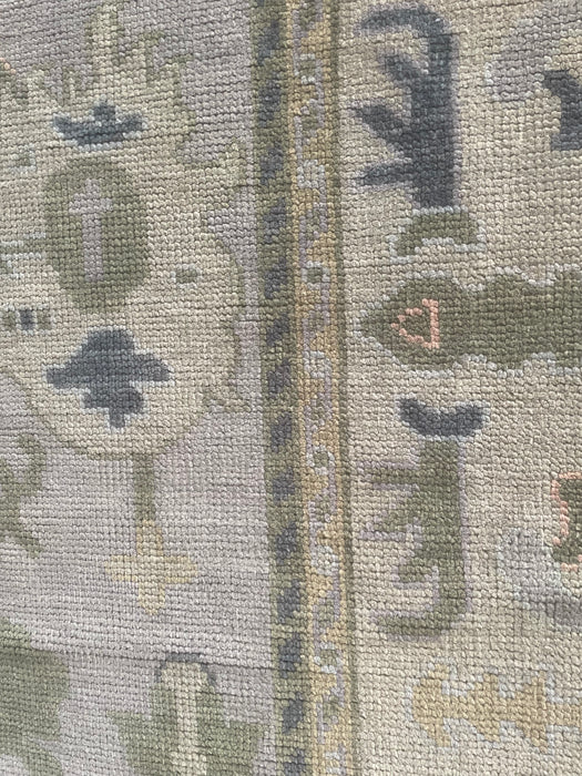 Alara Hand-Knotted Indian Oushak Wool Rug - Dove, Blossom, Celadon and Basil