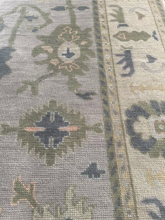 Alara Hand-Knotted Indian Oushak Wool Rug - Dove, Blossom, Celadon and Basil