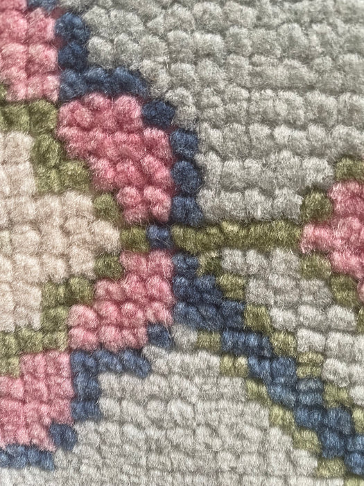 Lunara Hand-Knotted Indian Oushak Wool Rug - Ivory, Pink, Sapphire and Basil