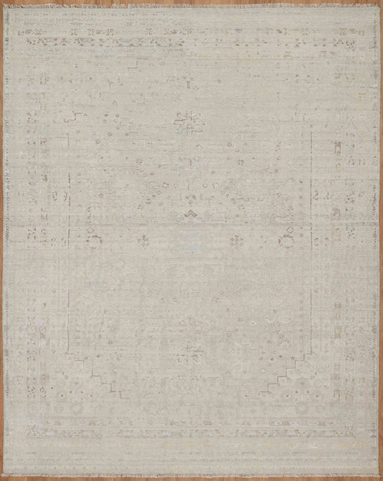 Roshanee Vintage Inspired Super-Fine Indian Wool Rug - Ivory, Dove and Nutmeg