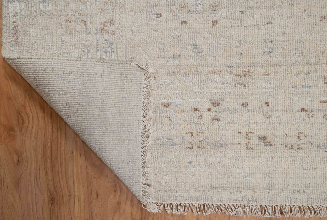Roshanee Vintage Inspired Super-Fine Indian Wool Rug - Ivory, Dove and Nutmeg