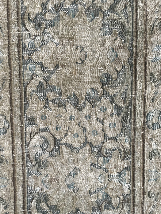 Vintage Persian Kerman Wool Rug - Teal Blue and Sage - 239 x 348cm