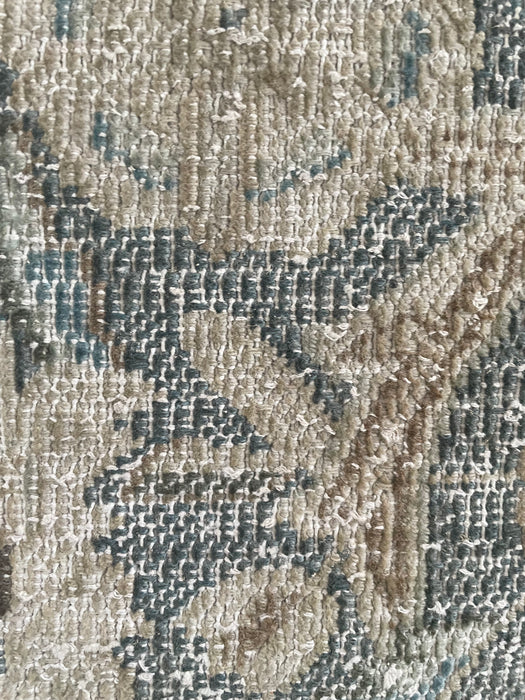 Vintage Persian Kerman Wool Rug - Teal Blue and Sage - 239 x 348cm