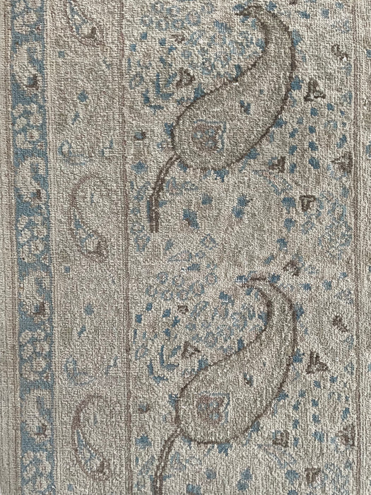 Vintage Super-fine Persian Dorokhash Wool Rug - Pale Blue and Sage with Touches of Pink and Chocolate - 288 x 381cm