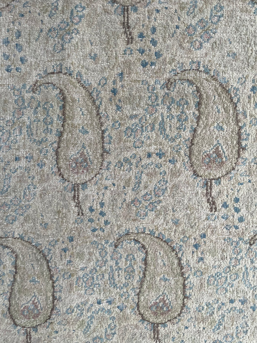 Vintage Super-fine Persian Dorokhash Wool Rug - Pale Blue and Sage with Touches of Pink and Chocolate - 288 x 381cm