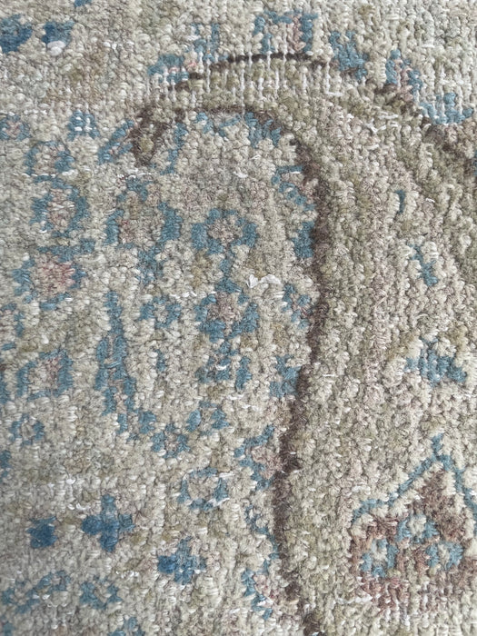 Vintage Super-fine Persian Dorokhash Wool Rug - Pale Blue and Sage with Touches of Pink and Chocolate - 288 x 381cm