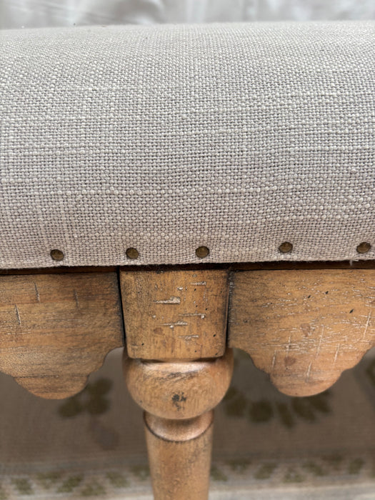 Scallop Timber and Grey Belgium Linen Bed Bench