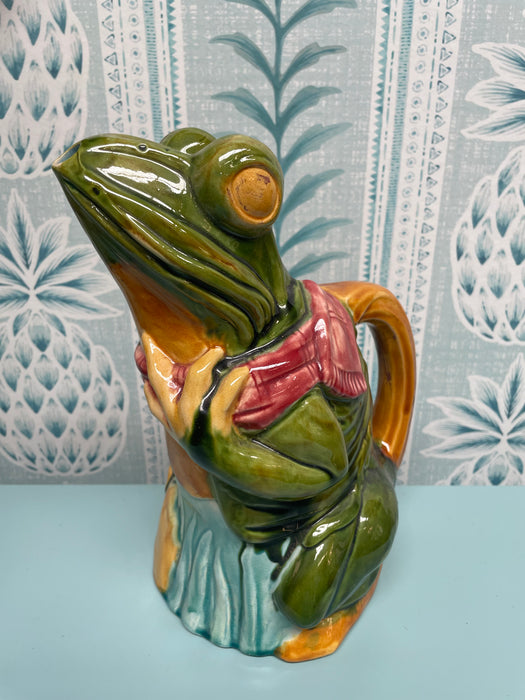 Vintage Glazed Frog Jug