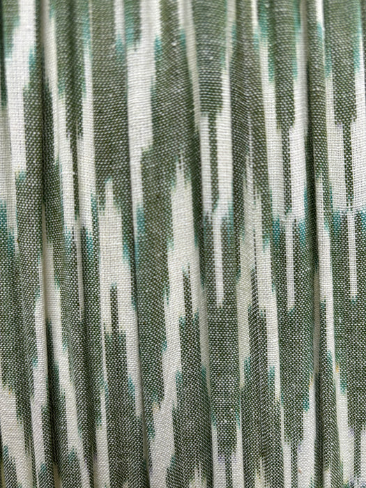 Large Green and Turquoise Ikat Cotton Pleated Lampshade (Pair Available)