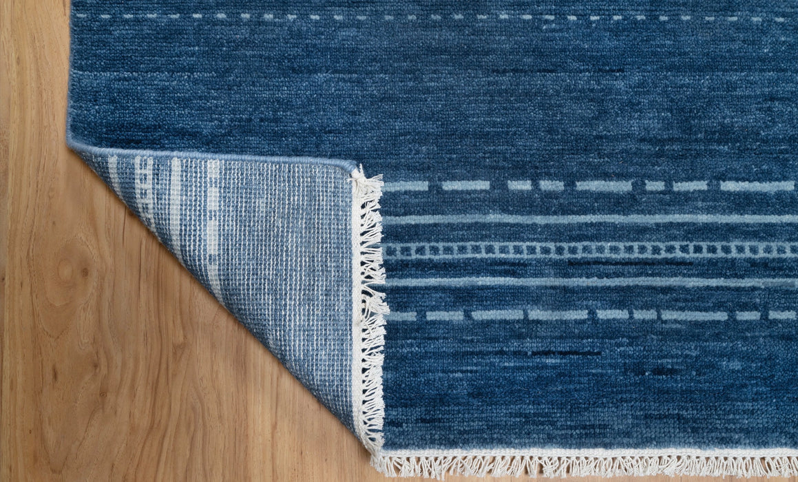 Thera Indigo Fine Hand-Knotted Indian Wool Rug