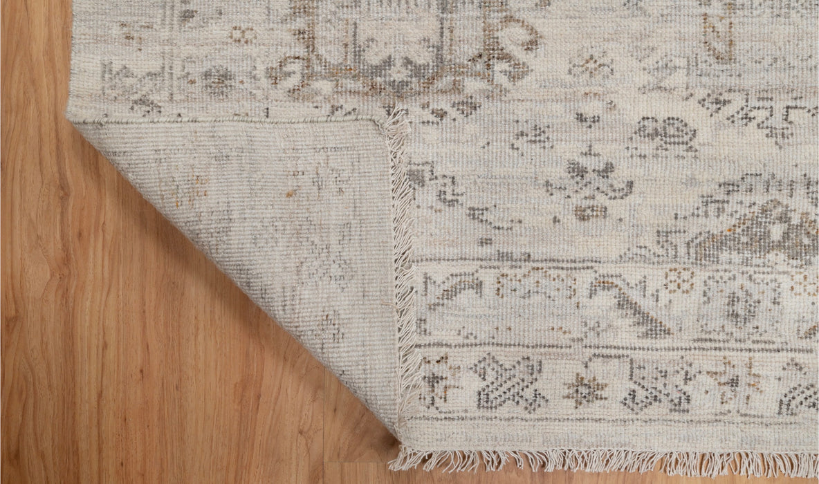 Kashvi Vintage Inspired Super-Fine Indian Wool Rug - Ivory, Dove and Nutmeg