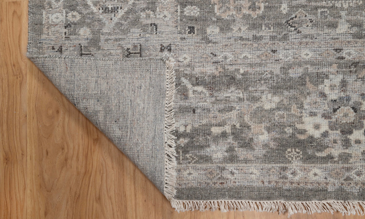 Mira Vintage Inspired Super-Fine Indian Wool Rug - Dove, Stone and Graphite