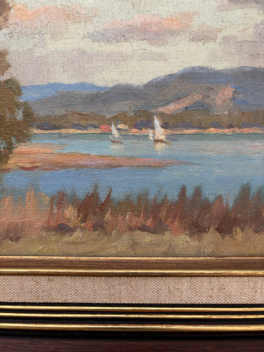 Vintage Sailing Boats Oil Painting