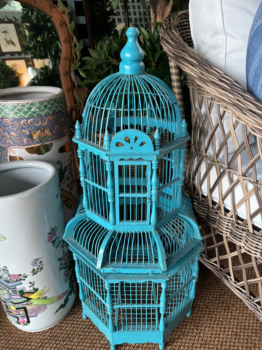 Vintage Turquoise Bird Cage