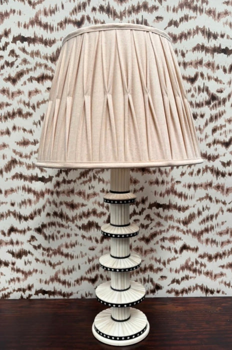 Medium Beige Silk Pinch Pleat Lampshade