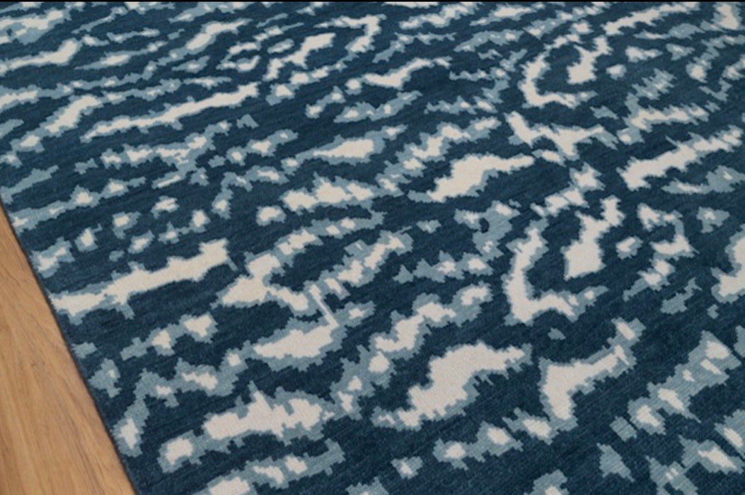 Tiger Reverse Indigo Fine Hand-Knotted Indian Wool Rug