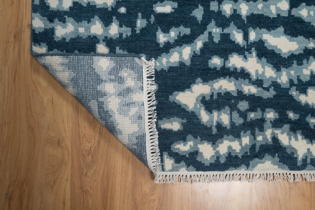 Tiger Reverse Indigo Fine Hand-Knotted Indian Wool Rug