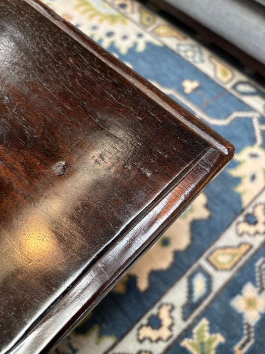 Vintage Rich Brown Polished Indian Rectangular Coffee Table