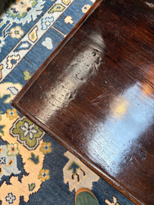 Vintage Rich Brown Polished Indian Rectangular Coffee Table