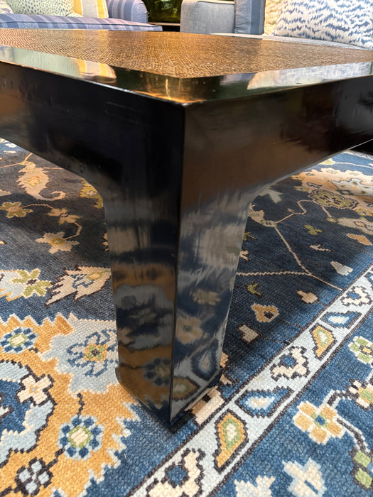 Vintage Chinese Black Lacquered Square Coffee Table