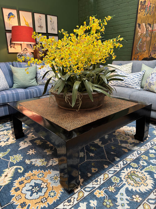 Vintage Chinese Black Lacquered Square Coffee Table
