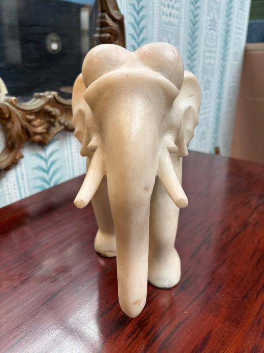 Solid White Marble Elephant (Pair Available)