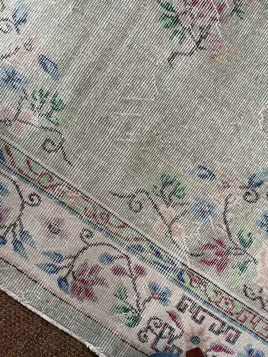 Vintage Turkish Wool Hali Rug - Celadon Green - 179 x 295cm