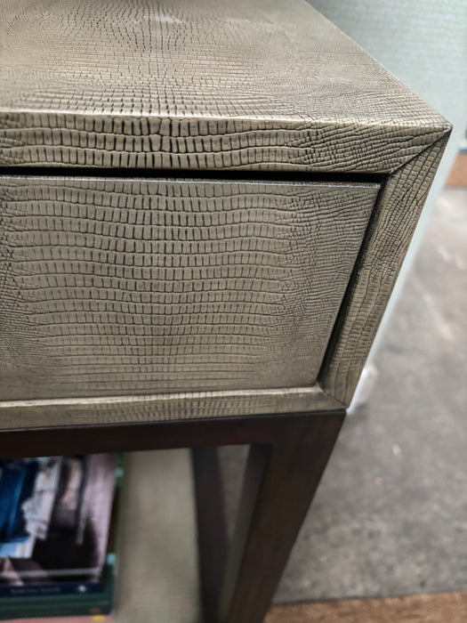 Clifton Two Drawer Mahogany and Shagreen Effect Console 140cm