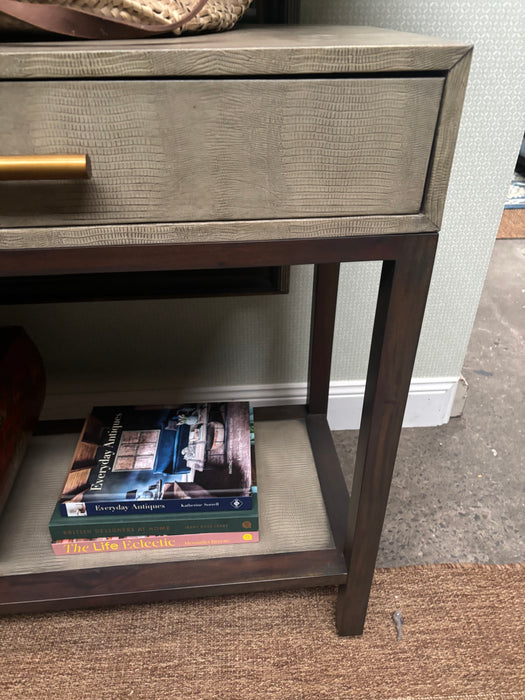 Clifton Two Drawer Mahogany and Shagreen Effect Console 140cm