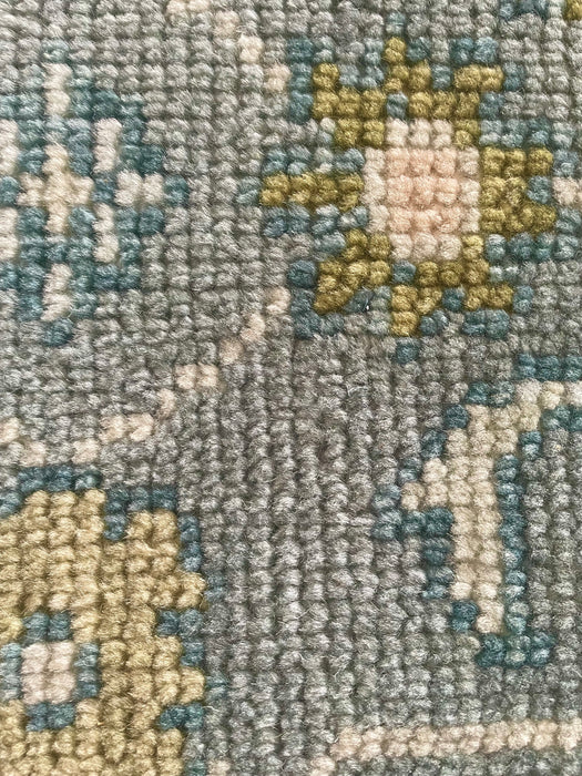 Kerem Hand-Knotted Indian Oushak Wool Rug - Aquamarine, Pear and Ivory/Blush