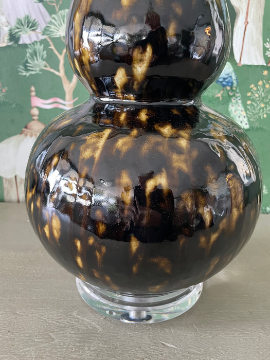 Hand Made Ceramic Glazed Tortoiseshell Double Gourd Lamp