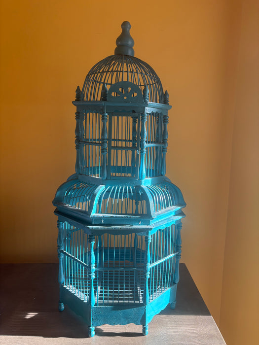 Vintage Turquoise Bird Cage