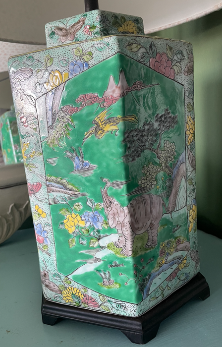Whimsical Vintage Chinoiserie Animal Lamp Base