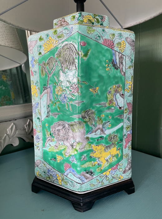 Whimsical Vintage Chinoiserie Animal Lamp Base