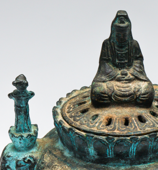 Vintage Chinese Brass Turquoise Censor