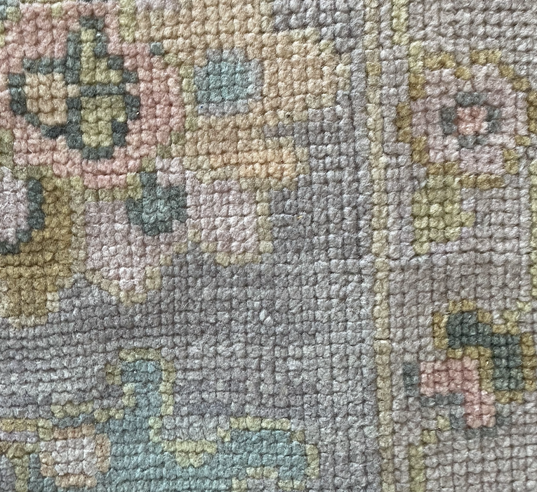 Levanta Hand-Knotted Oushak Indian Wool Rug -  Lilac, Aquamarine, Blossom and Pear