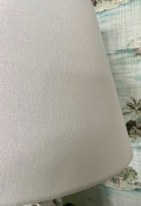 Large White Textured Linen Lampshade