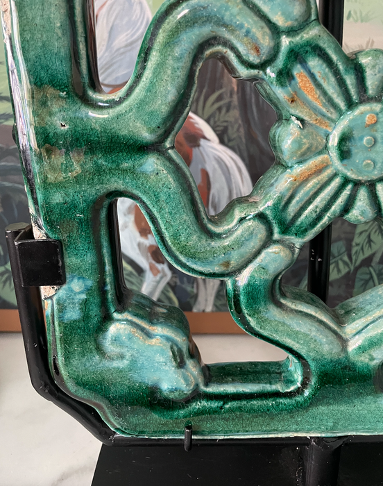 Vintage Chinese Balcony Tile Lamp Base