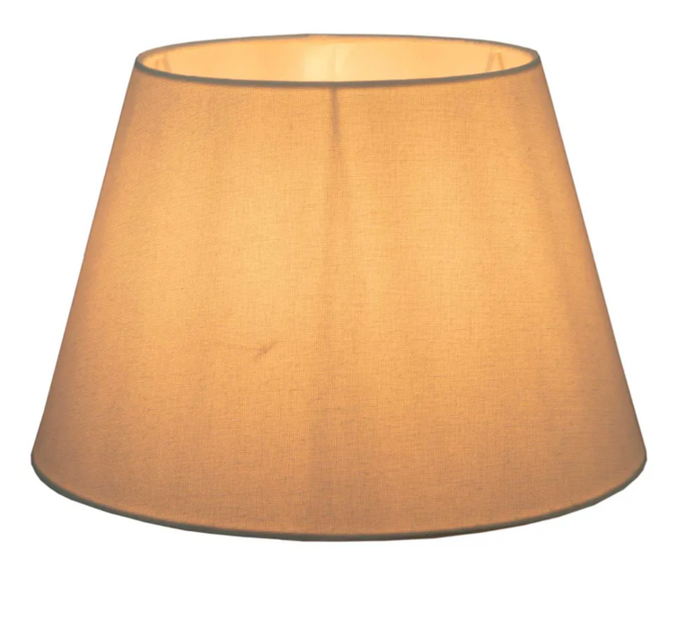 Medium White Linen Lampshade