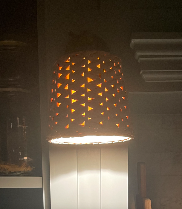 Martinique Bronze Wall Sconce with Raffia Shade