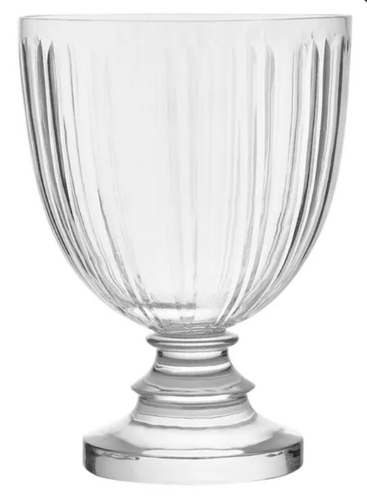 Ribbed Cut Glass Hurricane Vase