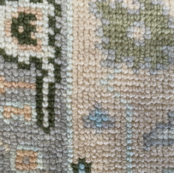 Dilara Hand-Knotted Indian Oushak Wool Rug - Blossom, Sapphire and Basil