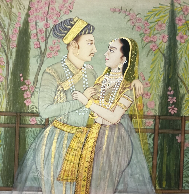 Akbar the Great and Mariam-uz-Zamani Mughal Painting