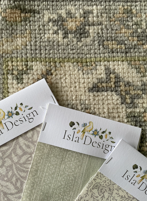 Kaya Hand-Knotted Indian Oushak Wool Rug - Ivory, Dove, Basil and Almond