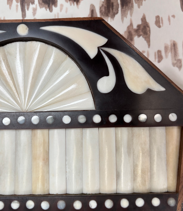 Hand-Made Bone and Timber Octagonal Mirror